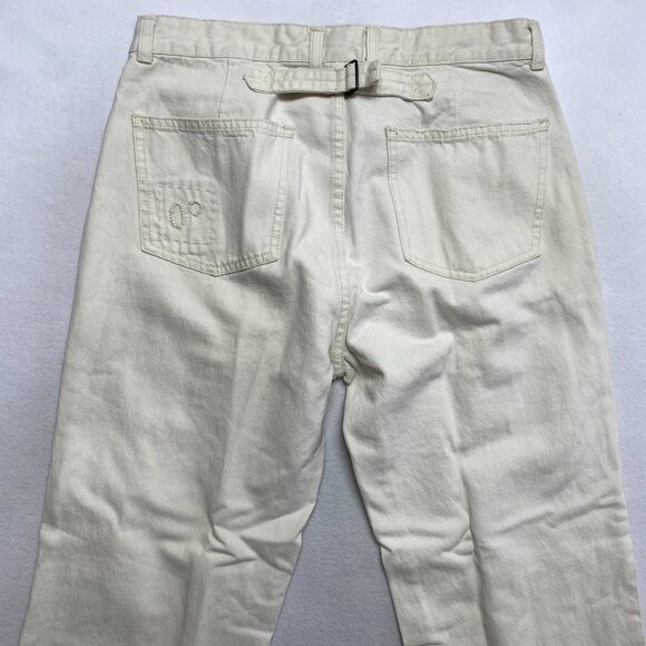 Ralph Lauren Jeans Womens 12 White Wide Leg Patches Rider Pants - Picture 7 of 8
